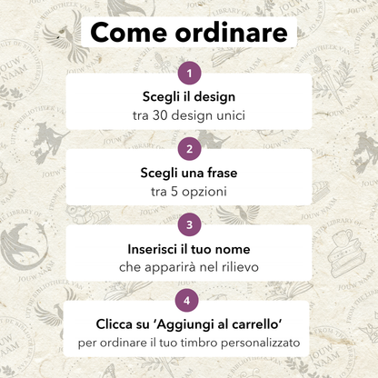 Come ordinare: scegli il design, scegli la frase, inserisci il tuo nome, aggiungi al carrello