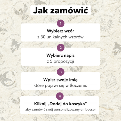Jak zamówić: wybierz wzór, wybierz napis, wpisz imię, dodaj do koszyka